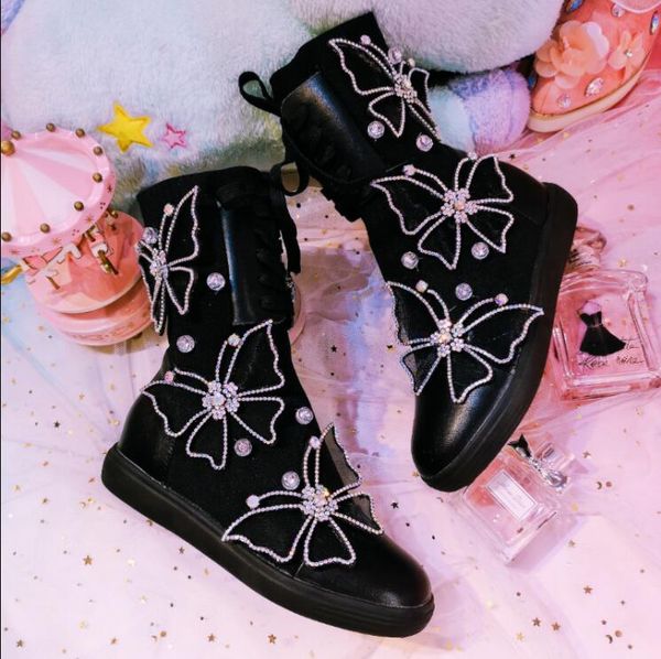 women shoes woman boots fashion fashion rhinestones plus velvet boots 2019 winter handmade butterfly stretch casual x162, Black
women shoes woman boots fashion fashion rhinestones plus velvet boots 2019 winter handmade butterfly stretch casual x162, Black