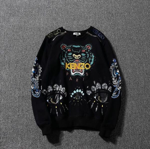 europe and the united states 19 autumn and winter kenzo new long-sleeved tiger head embroidery eyes double zipper sweater men and w, Black
europe and the united states 19 autumn and winter kenzo new long-sleeved tiger head embroidery eyes double zipper sweater men and w, Black