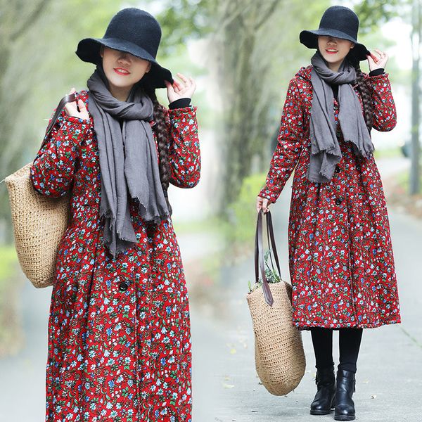 2019 winter women's dress new style floral-print cotton linen large size mid-length waist hugging hooded brushed and thick cotto, Blue;black
2019 winter women's dress new style floral-print cotton linen large size mid-length waist hugging hooded brushed and thick cotto, Blue;black