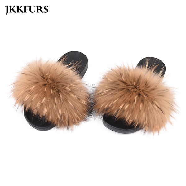 2019 real raccoon fur slippers women fashion style slides spring autumn winter indoor flip flop flat s6020 y200706, Black
2019 real raccoon fur slippers women fashion style slides spring autumn winter indoor flip flop flat s6020 y200706, Black