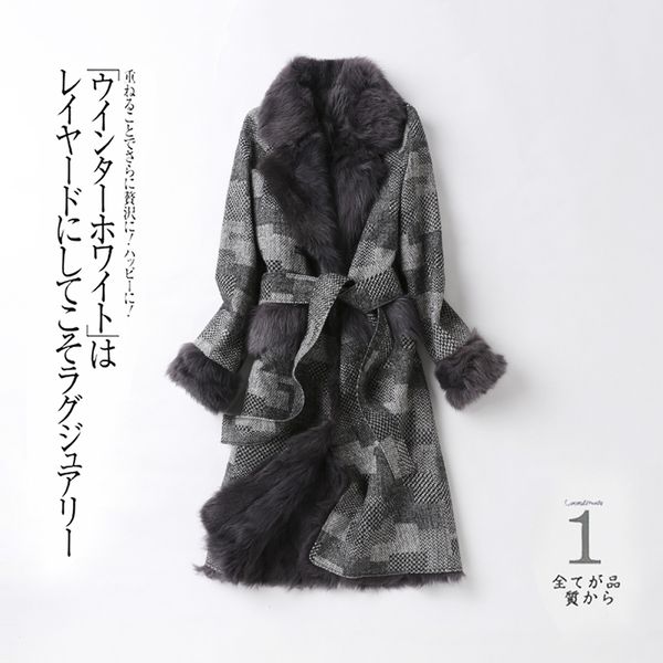 luxury women's fur coats natural sheep fur liner woolen coat female long plaid warm winter jacket women 100% wool parka 1016 dt191029, Black
luxury women's fur coats natural sheep fur liner woolen coat female long plaid warm winter jacket women 100% wool parka 1016 dt191029, Black