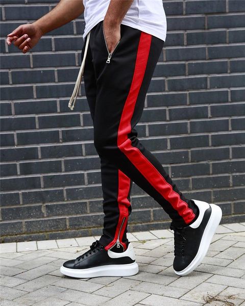 mens designer pencil pants fashion zipper legs drawstring casual pants striped edge mens ankle banded pants, Black
mens designer pencil pants fashion zipper legs drawstring casual pants striped edge mens ankle banded pants, Black