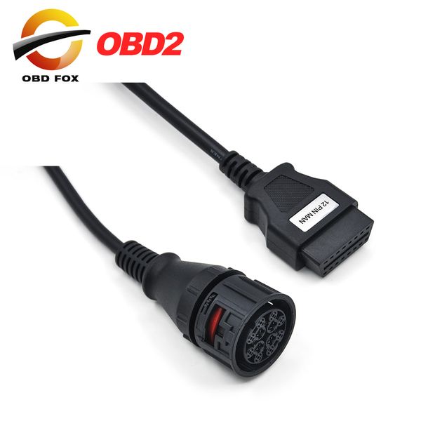 

for man 12pin to obd2 16pin female connector dlc obd obdii for man 12 pin truck diagnostic extension cable ing
