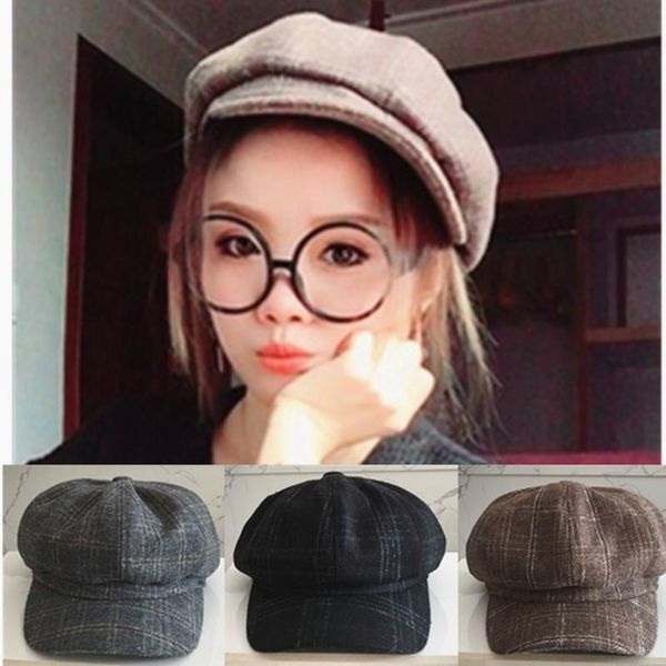 female autumn winter retro octagonal hat casual versatile literary duck tongue hat fashion plaid pumpkin beret women beret, Black;white
female autumn winter retro octagonal hat casual versatile literary duck tongue hat fashion plaid pumpkin beret women beret, Black;white