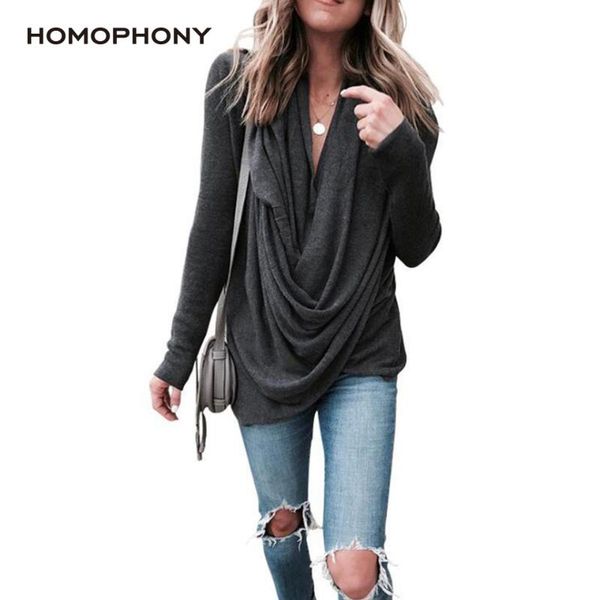 homophony pile collar women's t-shirt long sleeve solid color women's draped office lady spring and autumn, White
homophony pile collar women's t-shirt long sleeve solid color women's draped office lady spring and autumn, White