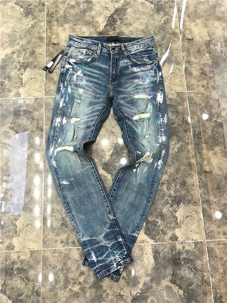 2020 new slim fit straight jeans men's denim pants metal needle embroidered patches damaged faded five pocket clement fit jeans slim fi, Blue
2020 new slim fit straight jeans men's denim pants metal needle embroidered patches damaged faded five pocket clement fit jeans slim fi, Blue
