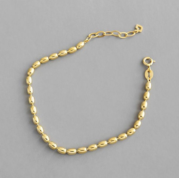 vintage korean s925 sterling silver bracelet ins oval beads charm bracelet simple female silver bead chain ornament, Golden;silver
vintage korean s925 sterling silver bracelet ins oval beads charm bracelet simple female silver bead chain ornament, Golden;silver