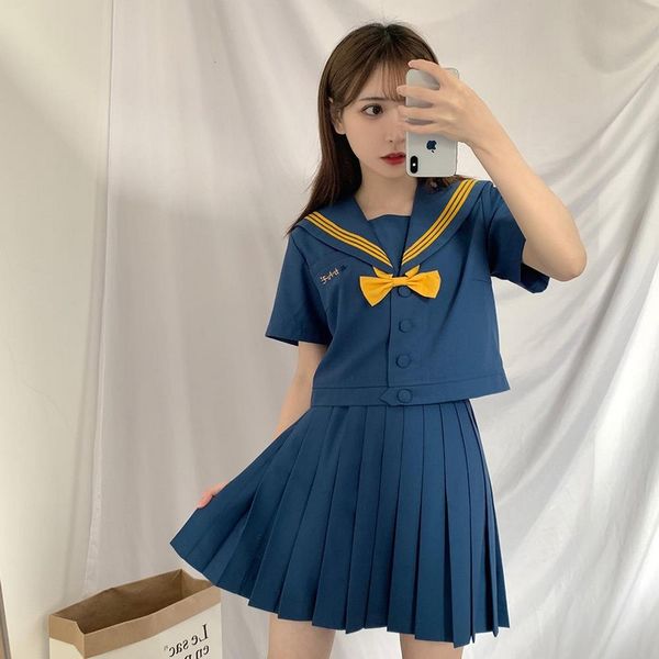 solid color skirts sets 2020 summer new two-piece japanese school uniform sailor suit pleated skirt suit skirts for women, White
solid color skirts sets 2020 summer new two-piece japanese school uniform sailor suit pleated skirt suit skirts for women, White