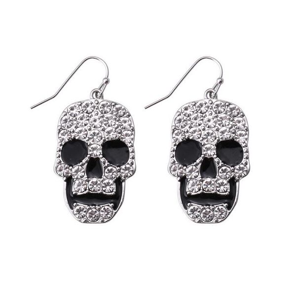 halloween gift zinc alloy fantasy full crystal skull hook earring for ladies cz inlay dangle earring ing, Silver
halloween gift zinc alloy fantasy full crystal skull hook earring for ladies cz inlay dangle earring ing, Silver
