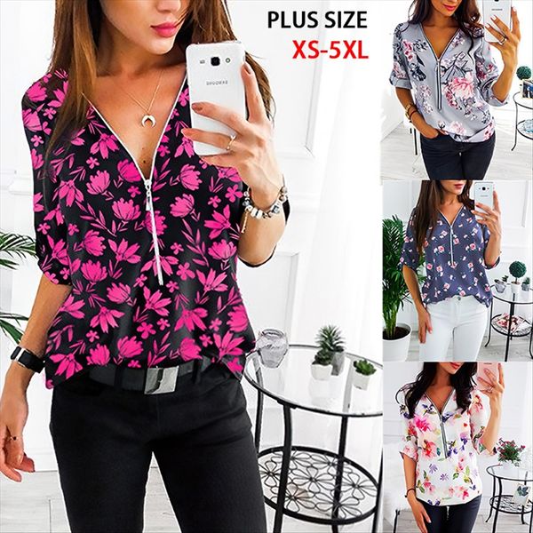 2020 women's v-neck zipper zipper shirt printed arm sleeve long sleeve shirt summer style women, White
2020 women's v-neck zipper zipper shirt printed arm sleeve long sleeve shirt summer style women, White