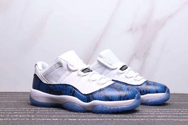 

2019 Новый 11 Blue Snakeskin Низкие белые синие мужские баскетбольные кроссовки 11S XI спорти