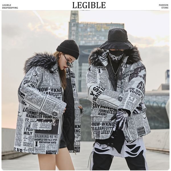 legible men woman fashion newspaper print jacket parkas mens 2019 thick warm winter coat parka male fur hooded winderbreak, Black
legible men woman fashion newspaper print jacket parkas mens 2019 thick warm winter coat parka male fur hooded winderbreak, Black