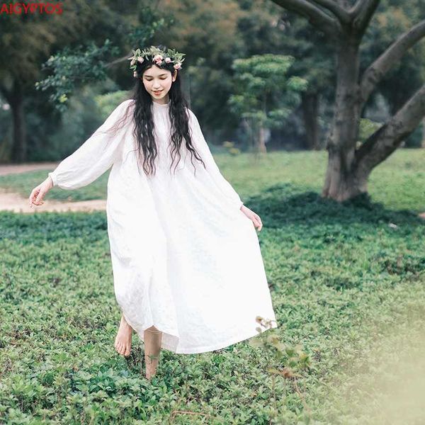 original design aigyptos spring women oversized dresses vintage casual ultra loose mori girl sweet 100%cotton white dresses, Black;gray
original design aigyptos spring women oversized dresses vintage casual ultra loose mori girl sweet 100%cotton white dresses, Black;gray