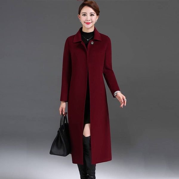 2019 autumn winter female double-sided pure cashmere coat woman long slim jackets wool suit collar new solid color cardigan x12, Black
2019 autumn winter female double-sided pure cashmere coat woman long slim jackets wool suit collar new solid color cardigan x12, Black