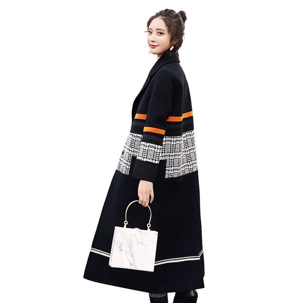 fashion long woolen coat female 2019 autumn winter clothing new thickening plaid woolen jackets for women overcoats xa149, Black
fashion long woolen coat female 2019 autumn winter clothing new thickening plaid woolen jackets for women overcoats xa149, Black