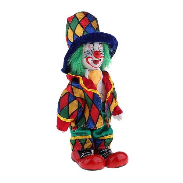 7 inch porcelain smiling clown doll wearing colorful outfits, funny harlequin doll, circus props, halloween decor
7 inch porcelain smiling clown doll wearing colorful outfits, funny harlequin doll, circus props, halloween decor