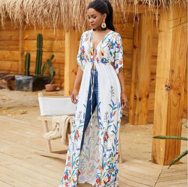 2020 bohemian maxi dresses women v neck beach sarongs hippie printed long dress floral elegant cardigan loose female dress, Black;gray
2020 bohemian maxi dresses women v neck beach sarongs hippie printed long dress floral elegant cardigan loose female dress, Black;gray