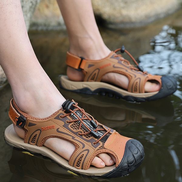 summer masculina sandalias hombre men natural leather closed-toe wear-resistant anti-slip sandals casual shoes, Black
summer masculina sandalias hombre men natural leather closed-toe wear-resistant anti-slip sandals casual shoes, Black