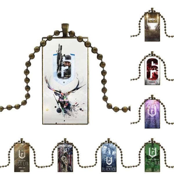 bronze color glass cabochon with rectangle shaped pendant choker necklace for gift cool rainbow six siege operation logo, Silver
bronze color glass cabochon with rectangle shaped pendant choker necklace for gift cool rainbow six siege operation logo, Silver
