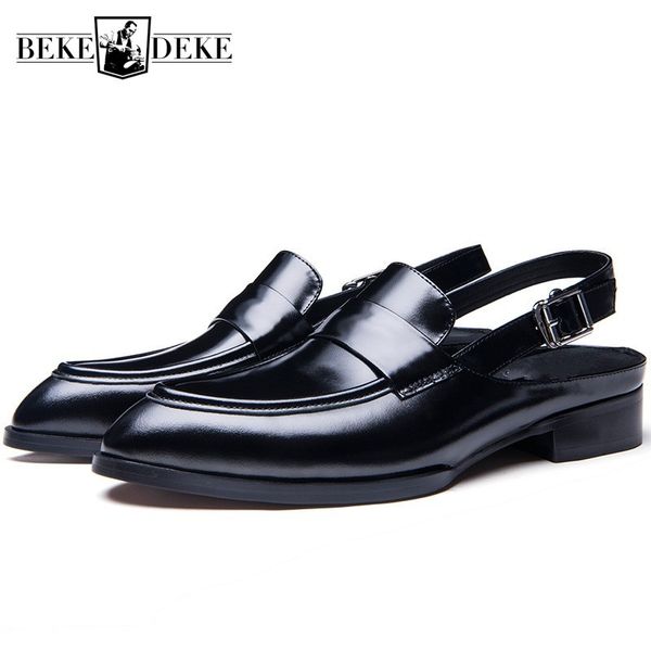 summer 2019 closed toe sandals men pointed toe genuine leather dress shoes breathable british buckle sandals, Black
summer 2019 closed toe sandals men pointed toe genuine leather dress shoes breathable british buckle sandals, Black