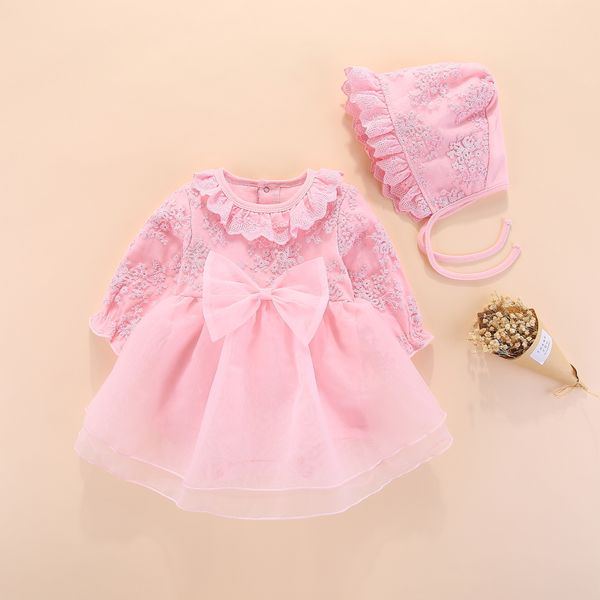 long sleeve baby girls dress princess and wedding baptism kids dresses newborn baby girl clothes pink set with hat lace style y190516, Red;yellow
long sleeve baby girls dress princess and wedding baptism kids dresses newborn baby girl clothes pink set with hat lace style y190516, Red;yellow