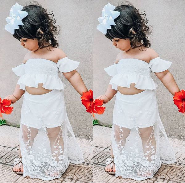 2019 new fashion kids baby girl off shoulder white lace floral tops long skirt outfits clothes 1-6t clothing set
2019 new fashion kids baby girl off shoulder white lace floral tops long skirt outfits clothes 1-6t clothing set
