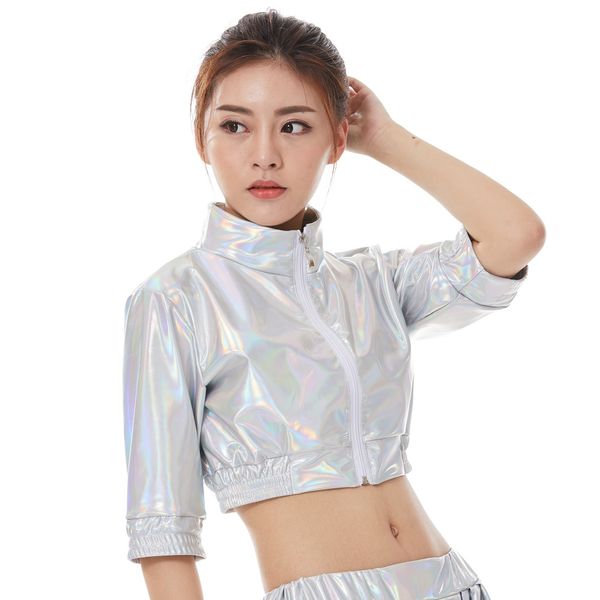 new fashion kids adults spring summer fluorescence short jacket women jazz ds hip hop stage performance streetwear dance top, Black;white
new fashion kids adults spring summer fluorescence short jacket women jazz ds hip hop stage performance streetwear dance top, Black;white