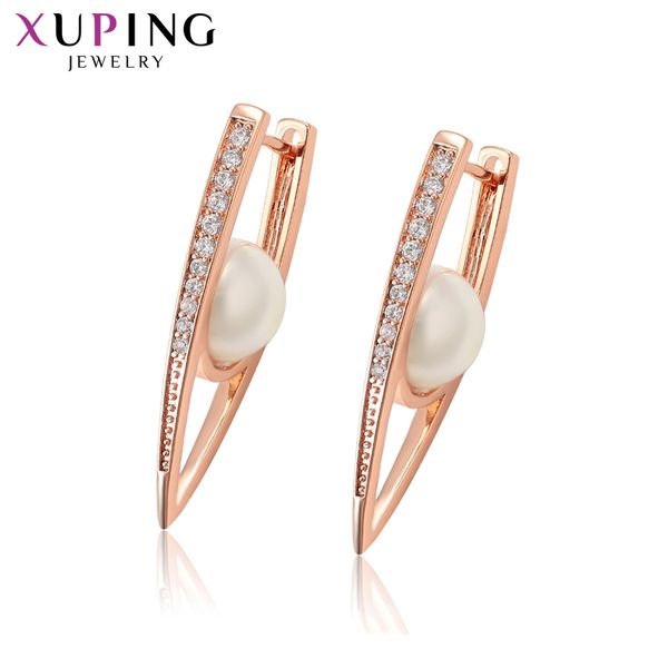

xuping hoops earrings imitation pearl popular jewelry european style fashion prime gift for women s187.1 / s187.2 -992, Golden;silver
