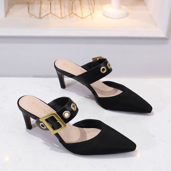 2020 spring and summer women's high-heeled fashion wild work shoes shallow mouth casual retro pointed toe high heel sandals 6.5cn03, Black
2020 spring and summer women's high-heeled fashion wild work shoes shallow mouth casual retro pointed toe high heel sandals 6.5cn03, Black