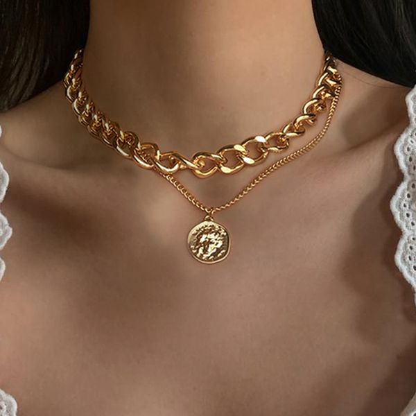 2020 new punk thick chain cuban choker necklace hip hop big chunky double-layer gold color copper clavicle chain women jewelry, Silver
2020 new punk thick chain cuban choker necklace hip hop big chunky double-layer gold color copper clavicle chain women jewelry, Silver