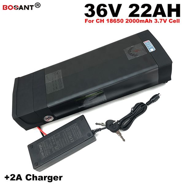Image of Free Shipping 36V 22Ah Electric bike Lithium Battery 800W Electric Scooter Battery pack 18650 10S 36V +USB port with 2A Charger
