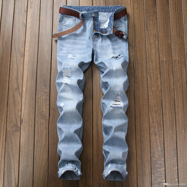 wholesale white button jeans men new jeans ripped trousers slim denim classic blue mens jeans 
wholesale white button jeans men new jeans ripped trousers slim denim classic blue mens jeans