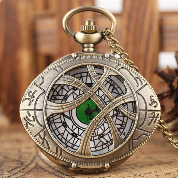 steampunk retro doctor strange eye shape men's analog quartz pocket watch necklace chain hollow out case gift, Slivery;golden
steampunk retro doctor strange eye shape men's analog quartz pocket watch necklace chain hollow out case gift, Slivery;golden