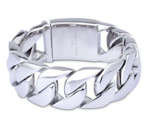 fashion punk 26mm/31mm heavy titanium steel cuban curb chain bracelet men's super thick 316l stainless steel bike bangle jewelry, Golden;silver
fashion punk 26mm/31mm heavy titanium steel cuban curb chain bracelet men's super thick 316l stainless steel bike bangle jewelry, Golden;silver