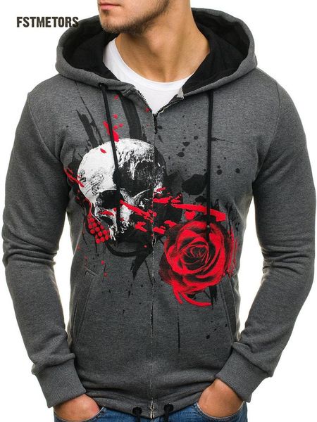 2018 fstmetors autumn fashionable man hoodies skull cultivate one's morality personality zipper hoodie long sleeve movement, Black
2018 fstmetors autumn fashionable man hoodies skull cultivate one's morality personality zipper hoodie long sleeve movement, Black