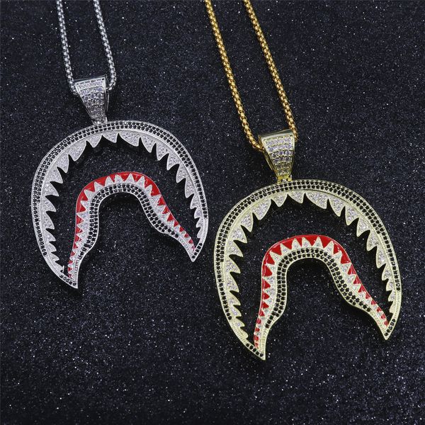 hip hop aaa cubic zirconia paved bling iced out shark mouth pendants necklace for men rapper jewelry gold silver
hip hop aaa cubic zirconia paved bling iced out shark mouth pendants necklace for men rapper jewelry gold silver