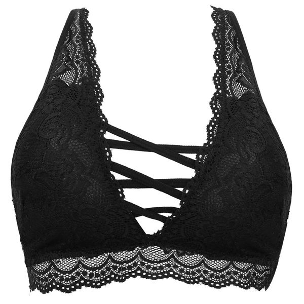 women lace halter bralette backless wireless crop 3/4 cup floral bras female 6 colors padded underwear lingerie, Red;black 
women lace halter bralette backless wireless crop 3/4 cup floral bras female 6 colors padded underwear lingerie, Red;black
