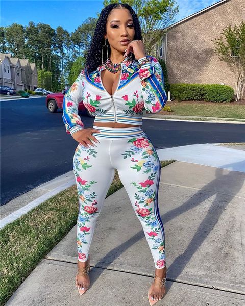 spring autumn womens designer sports set min floral printed zipper neck fashion suits luxury designer womens two pieces pants sets, White
spring autumn womens designer sports set min floral printed zipper neck fashion suits luxury designer womens two pieces pants sets, White