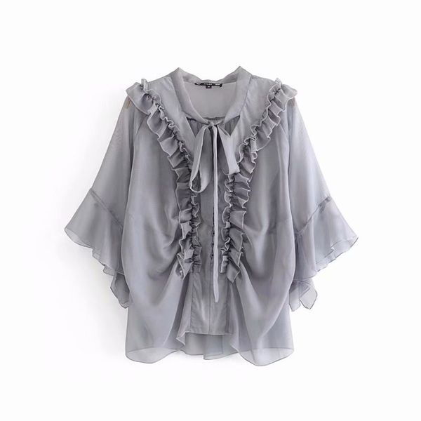 transparent women chiffon blouse summer 2019 new fashion white purple gray tied bow collar ruffles shirts modern lady's
transparent women chiffon blouse summer 2019 new fashion white purple gray tied bow collar ruffles shirts modern lady's