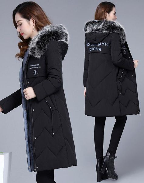 women's down & parkas kuotai tai winter long section padded coat 2021 fashion western style cotton jacket tide, Black
women's down & parkas kuotai tai winter long section padded coat 2021 fashion western style cotton jacket tide, Black