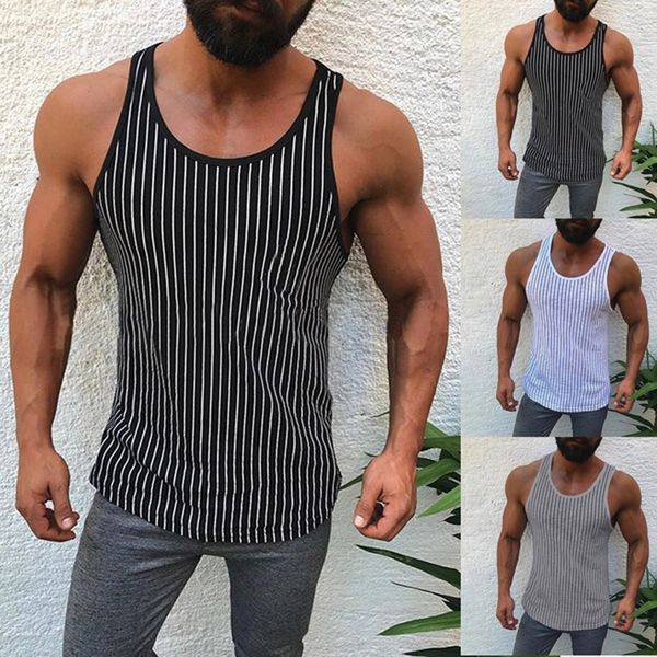 men' tank 2021 european and american amazon explosion models striped base movement vest manufacturer direct, White;black
men' tank 2021 european and american amazon explosion models striped base movement vest manufacturer direct, White;black