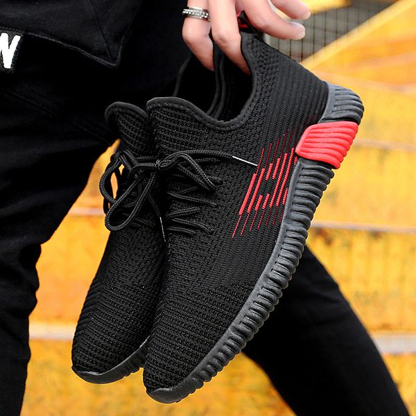 2020 men's casual shoes flying weave super light running shoes slip-on sock sneakers outdoor jogging walking mesh tenis, Black 
2020 men's casual shoes flying weave super light running shoes slip-on sock sneakers outdoor jogging walking mesh tenis, Black