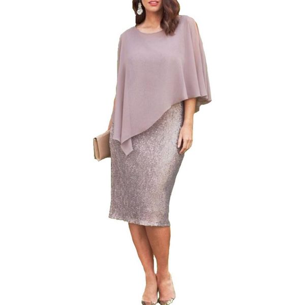 2019 new fashion elegant women plus size o-neck chiffon patchwork double layer casual loose lady office party midi pencil dress, Black;gray
2019 new fashion elegant women plus size o-neck chiffon patchwork double layer casual loose lady office party midi pencil dress, Black;gray