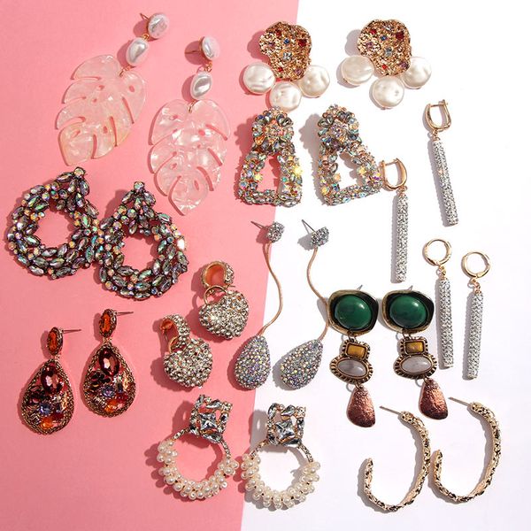 flatfoosie luxury colorful crystal drop earrings for women geometric round simulation pearl statement earrings fashion jewelry, Silver
flatfoosie luxury colorful crystal drop earrings for women geometric round simulation pearl statement earrings fashion jewelry, Silver