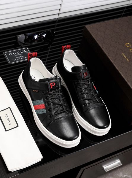 new style luxury men's casual sports shoes fashion design brand platform lace-up men's shoes three bar embroidery pattern size: 38, Black
new style luxury men's casual sports shoes fashion design brand platform lace-up men's shoes three bar embroidery pattern size: 38, Black