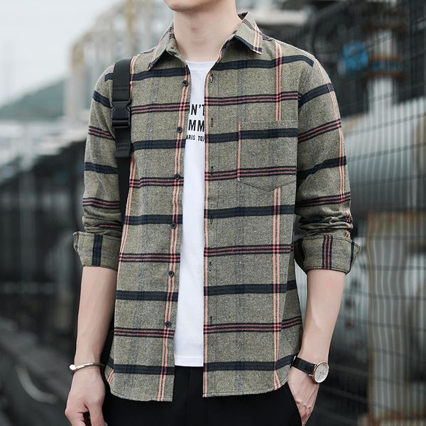 spring and autumn new men's shirt casual lattice long-sleeved shirt fashion trend personalized men's clothing, White;black
spring and autumn new men's shirt casual lattice long-sleeved shirt fashion trend personalized men's clothing, White;black