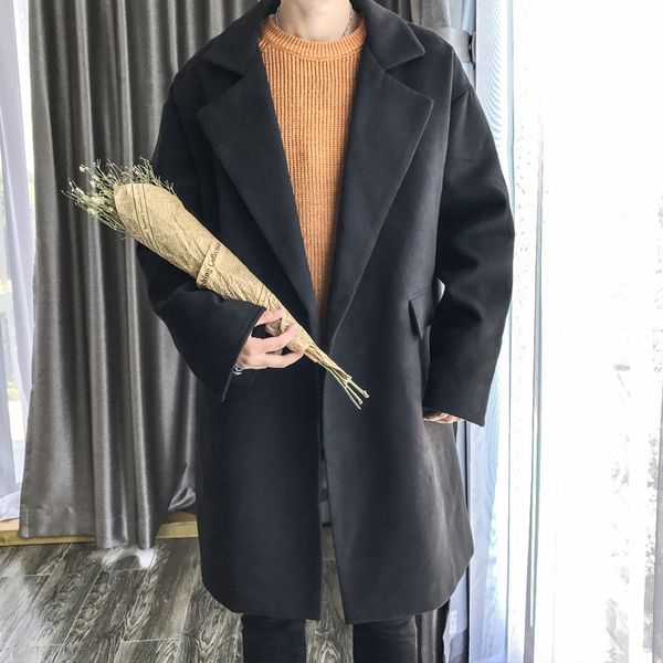 2017 winter leisure blend wool outerwear coat men brand thickening long sleeve loose mid-length parkas, Black
2017 winter leisure blend wool outerwear coat men brand thickening long sleeve loose mid-length parkas, Black