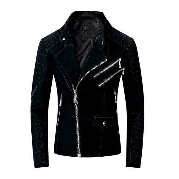 men's fur & faux kiovno men punk zipper leather jackets coats motorcycle short outwear male clothing, Black
men's fur & faux kiovno men punk zipper leather jackets coats motorcycle short outwear male clothing, Black