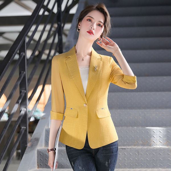 women's suits & blazers thin women suit 2021 summer ladies blazer korean style single button basic jackets outerwear plus size 4xl, White;black
women's suits & blazers thin women suit 2021 summer ladies blazer korean style single button basic jackets outerwear plus size 4xl, White;black