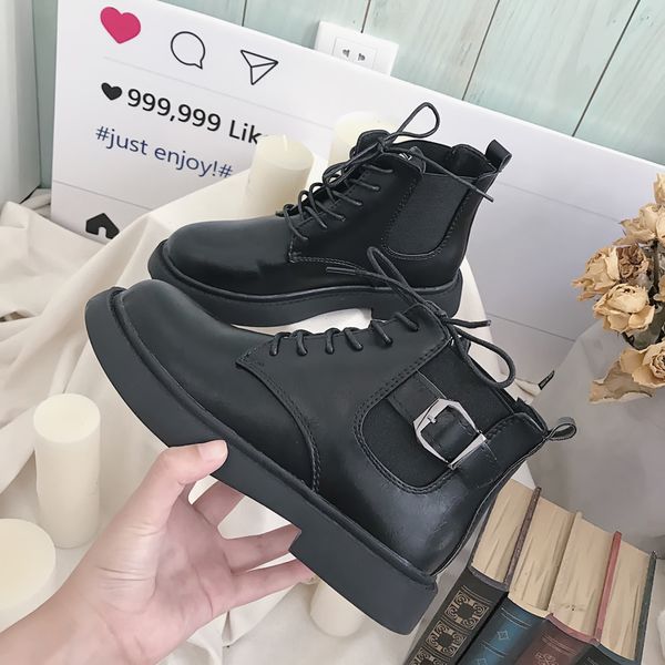 lzj women autumn platform mid calf boots female lace up punk motorcycle boot plus size buckle strap zipper ladies low heel shoes, Black
lzj women autumn platform mid calf boots female lace up punk motorcycle boot plus size buckle strap zipper ladies low heel shoes, Black